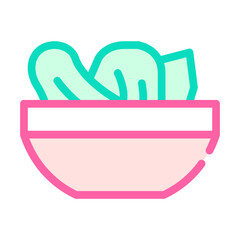salad plate color icon vector symbol illustration