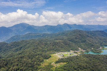 aerial landscape with famous Xiangshan Visitor Center