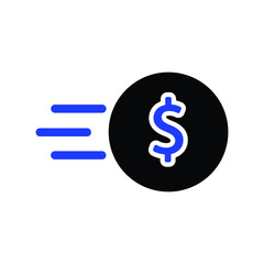 Currency exchange simple icon. Money Transfer sign. Dollar in rotation arrow symbol. Quality design elements.