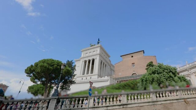 Palace of Senators Rome Italy. Staircase in front of the palace of senators
