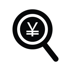 yen business search icon vector on white background, yen business