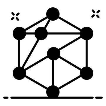 
Network Infrastructure Icon Design, Star Network Structure 
