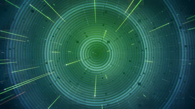 Abstract technology background. 3D render seamless loop animation