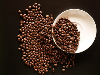 coffee beans background, organic coffee seed