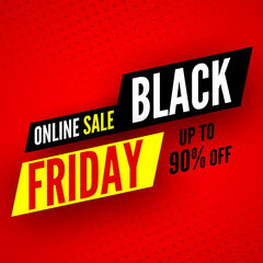 Black friday online sale banner. Vector illustration.
