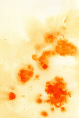 Abstract background, orange watercolor on paper texture