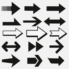 arrows vector collection black. Different black Arrows icons,vector set. Abstract elements for business infographic. Up and down trend.