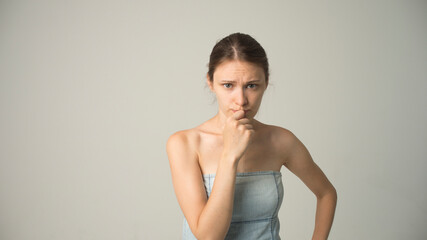 Fototapeta premium picture of young good-looking teenage girl isolated