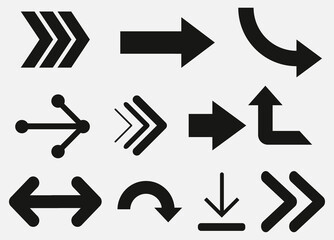 arrows vector collection black. Different black Arrows icons,vector set. Abstract elements for business infographic. Up and down trend.