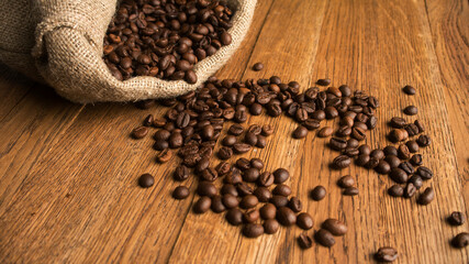 Fine roasted coffee beans concept