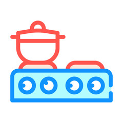 table stoves color icon vector symbol illustration
