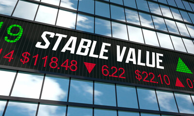 Stable Value Fund Safe Investment Smart Protect Money Market Ticker 3d Illustration