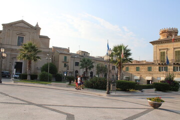 Fototapeta na wymiar historical buildings in city center of vasto city in abruzzo region of italy