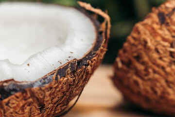 coconut on wooden background
