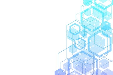 Abstract medical background DNA research, molecule, genetics, genome, DNA chain. Genetic analysis art concept with hexagons, lines, dots. Biotechnology network concept molecule, illustration