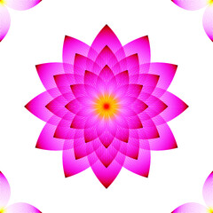 Lotus flower pink white background geometric pattern, vector