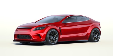 Fototapeta na wymiar 3D rendering of a brand-less generic car