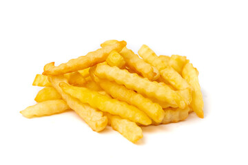 Tasty french fries isolated on white background