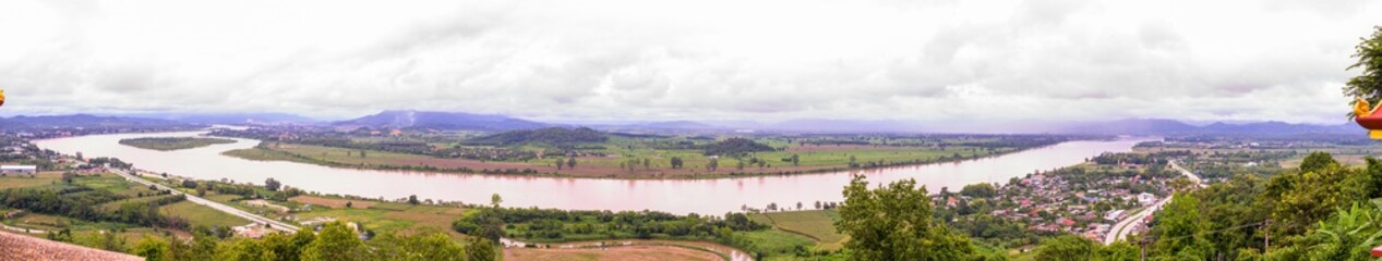 Panorama View of Mekong River at Chiang Saen District