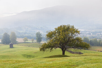 Early fall landscape in the beautiful Romanian villages