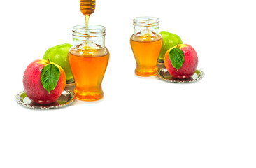 Honey and apples are symbols of Jewish New Year - Rosh ha - Shanah, 