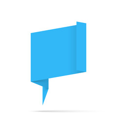 Design Quote speech bubble paper origami for message isolated on white background. shapes graphic textbox quotation mark for comment dialogue app template with author signature. Quote bubble frame.