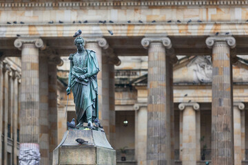 Bronze monument of Simone Bolivar in Bogota city. High quality photo