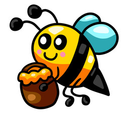 Adorable Stylized Little Bee