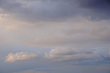 Gray cloudy sky as background. Dramatic sky.