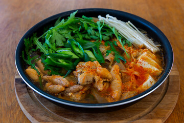 Korean spicy fish roe hot pot which is called Altang