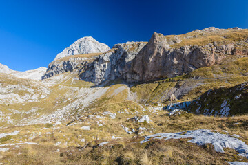 Fototapeta na wymiar Mangart mountain, Triglav national park, Julian Alps, Slovenia