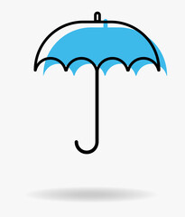 Umbrella flat icon vector template in memphis style.