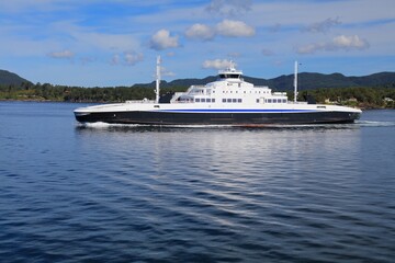Fototapeta na wymiar Bjornafjord ferry crossing in Norway