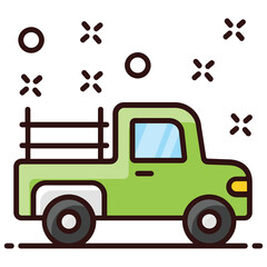 
Pickup icon design, editable icon of forestry vehicle 
