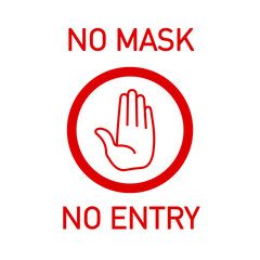 Obraz premium No Face Mask, No Entry Wrong and Right Wear red line Icon banner isolated on white background. No entry without face mask sign. Coronavirus covid19 prevention creative illustration banner.