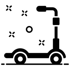 
An icon design of scootie, editable vector of personal bike 
