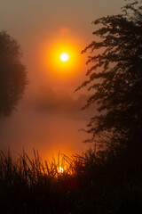 Sunrise on the River Great Ouse in Cambridgeshire