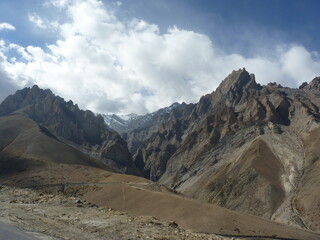 Panoramic View of Mountain Range Road In Leh – Ladakh, India.
