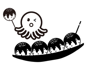マスタードとケチャップソースをかけたアメリカンドッグのベクターイラスト Wall Mural Nisi