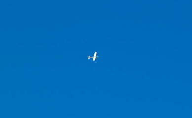 Small Aeroplane with flaps in air down coming in to land