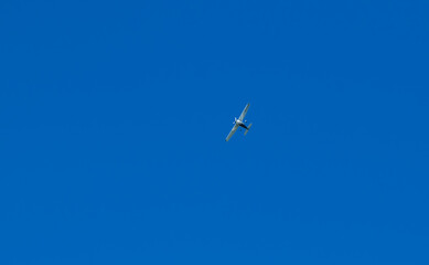 Small Aeroplane with flaps in air down coming in to land