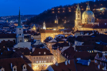 Obraz premium St. Nicholas Church in the Lesser Town of Prague as it can be seen from the Prague Castle