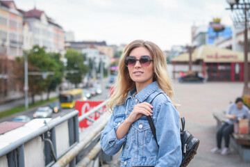 stylish girl in jeans