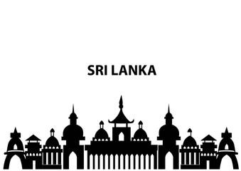 srilankan temple isolated in white background vector illustration