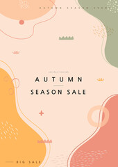 Geometrical Patterns for WebDesign. Autumn shopping eventillustration. Banner.
