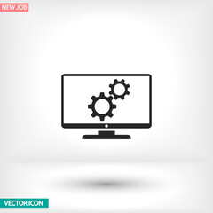 Service monitor vector icon , lorem ipsum Flat design