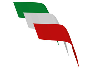 abstract illustration Italian  flag on a white background  