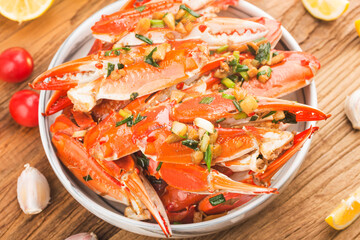 A lot of Boiled crab claws