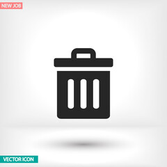 Trash vector icon , lorem ipsum Flat design