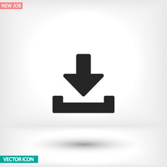 Downloading vector icon , lorem ipsum Flat design